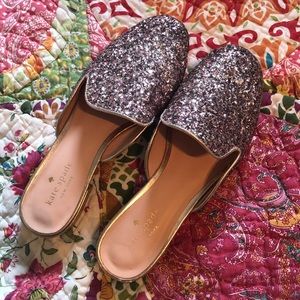 Cute size 7.5 Kate Spade Glitter Mules 💕